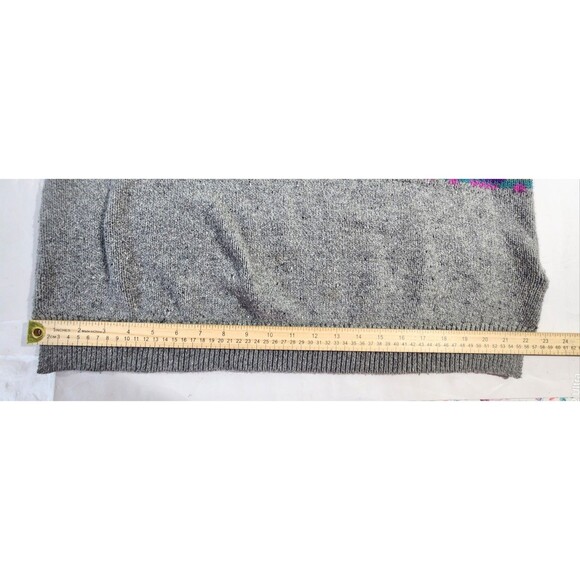 Chaps Fair Isle Sweater XL Cotton Blend Vintage Gray Crew Neck Womens Size 1X - Picture 12 of 15